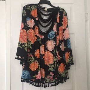 Floral kimono cardigan